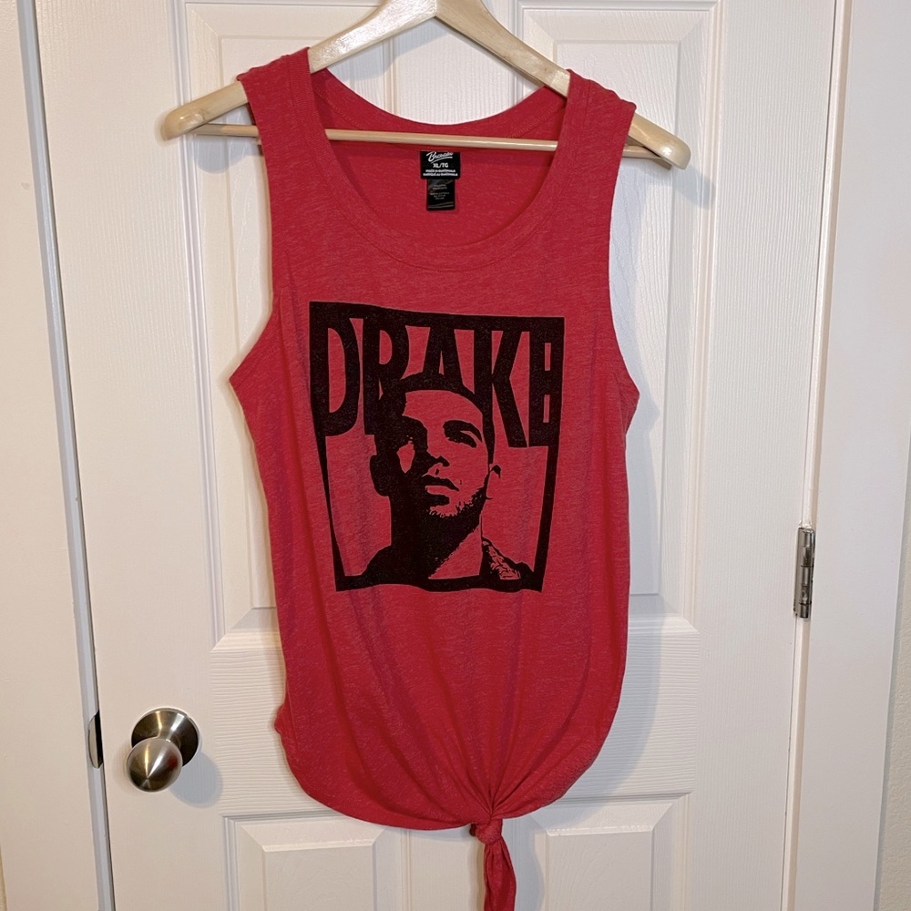 Bravado Drake red graphic tank w/ tie detail sz XL
